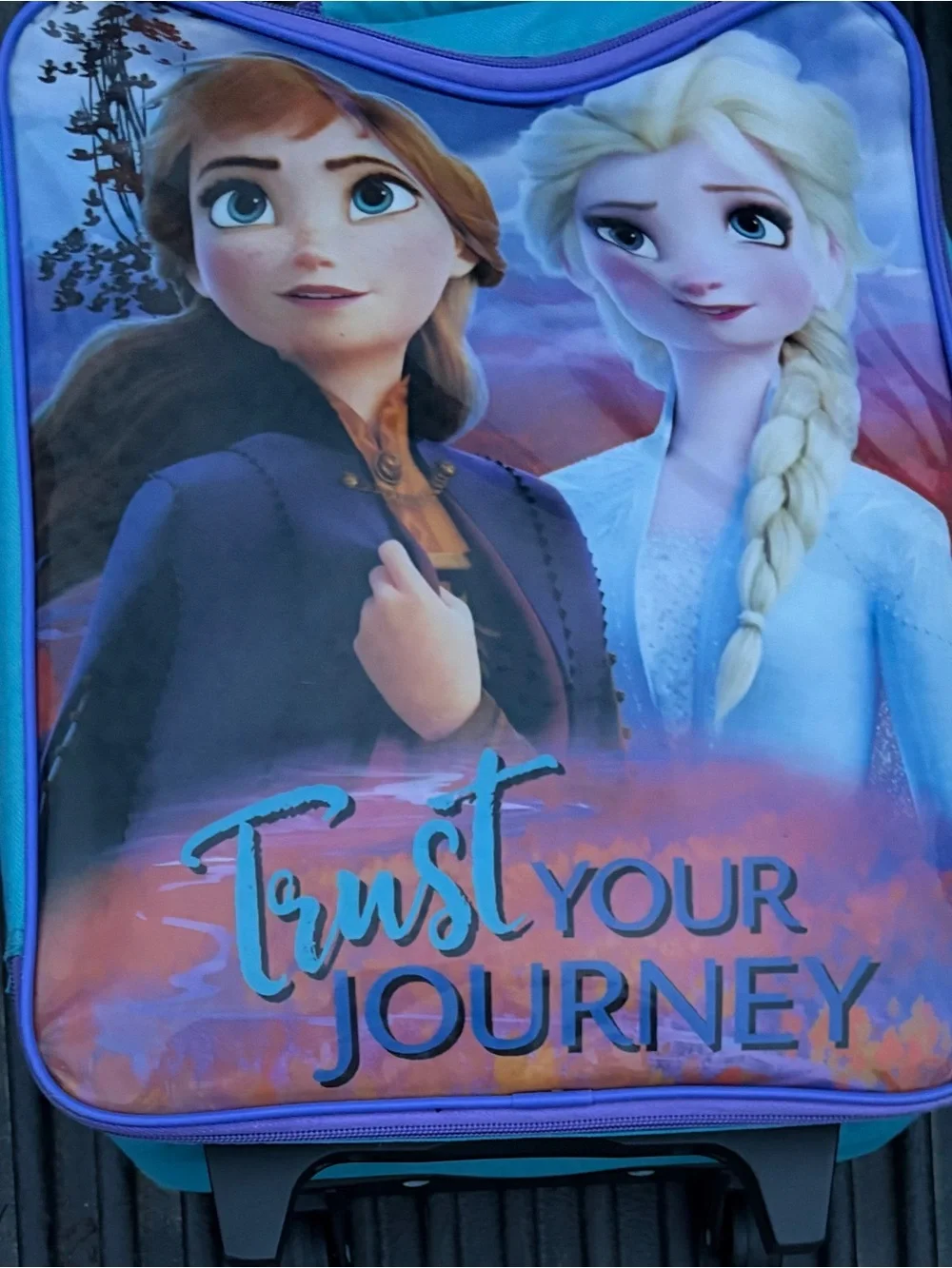 Disney Frozen II Backpack Suitcase in Blue and Purple with Anna & Elsa Artwork